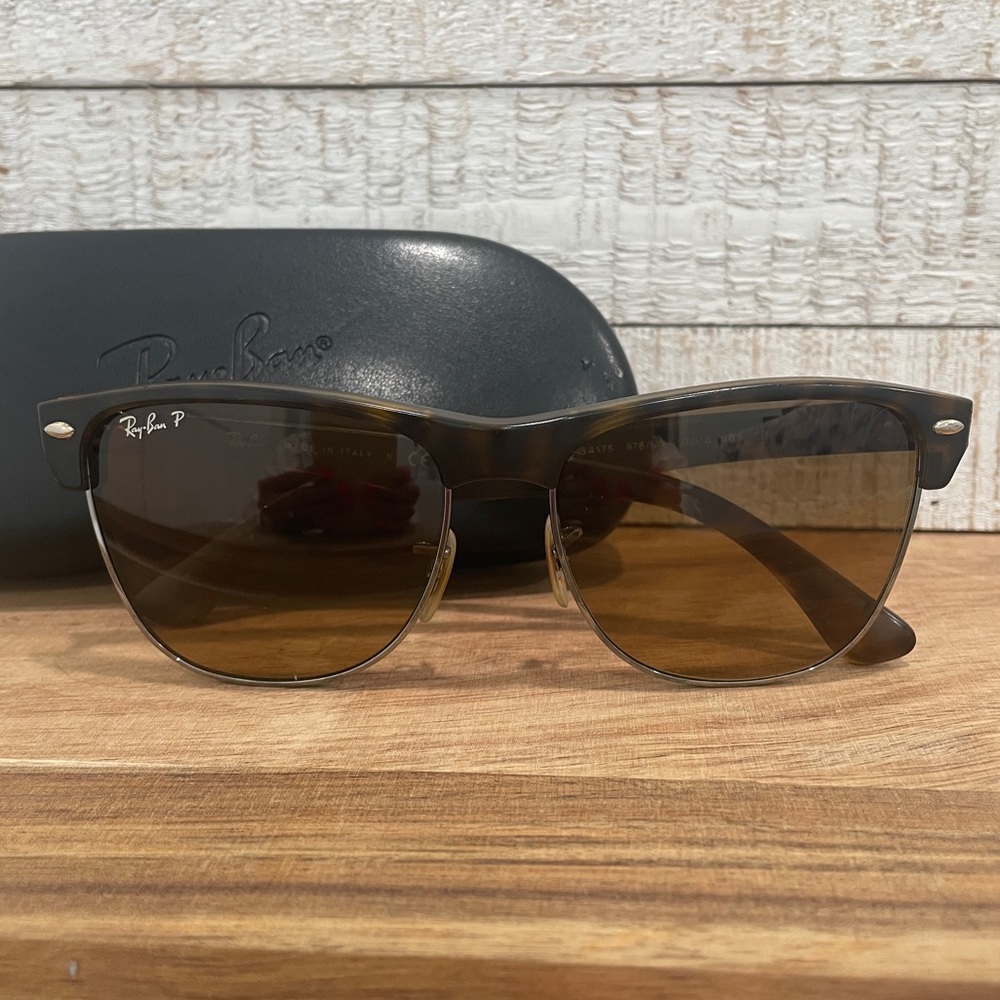 RAY BAN Clubmaster RB4175 Matte Havana Oversized Square Oval Sunglass 57-16-145 - Picture 16 of 16